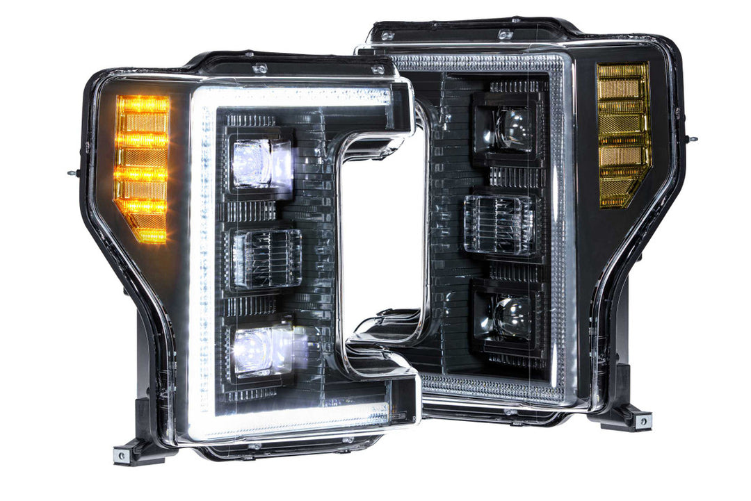 17-19 F250/F350 SUPER DUTY XB HYBRID LED HEADLIGHTS SMOKED - Torque Supply Co