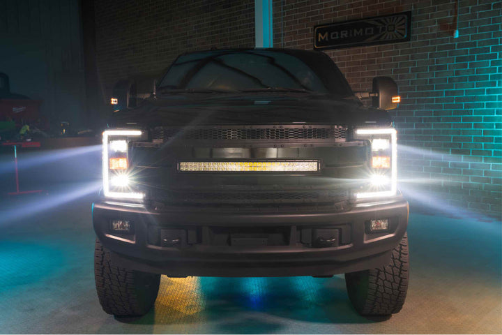 17-19 F250/F350 SUPER DUTY XB HYBRID LED HEADLIGHTS SMOKED - Torque Supply Co